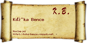 Kóka Bence névjegykártya