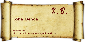Kóka Bence névjegykártya