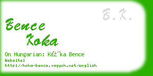 bence koka business card